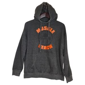 Charcoal Hoodie with Orange Lettering